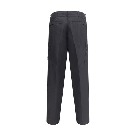 Stone Island Black Cotton Cargo Pants