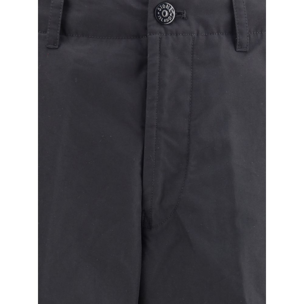 Stone Island Black Cotton Cargo Pants