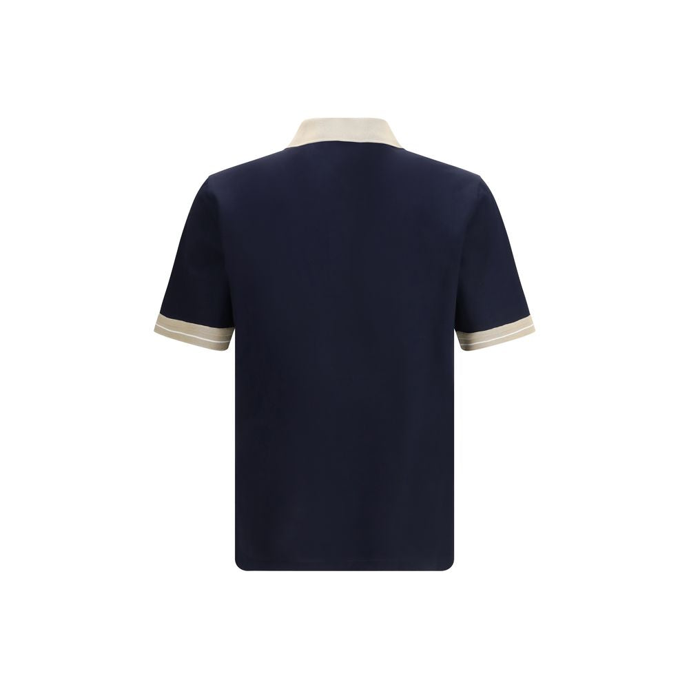 Ferragamo Blue Cotton Polo Shirt
