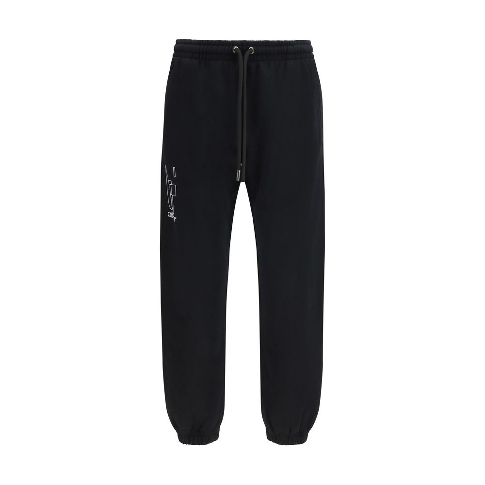 Off-White Black Cotton Joggers (Workout Pants) - Qutton