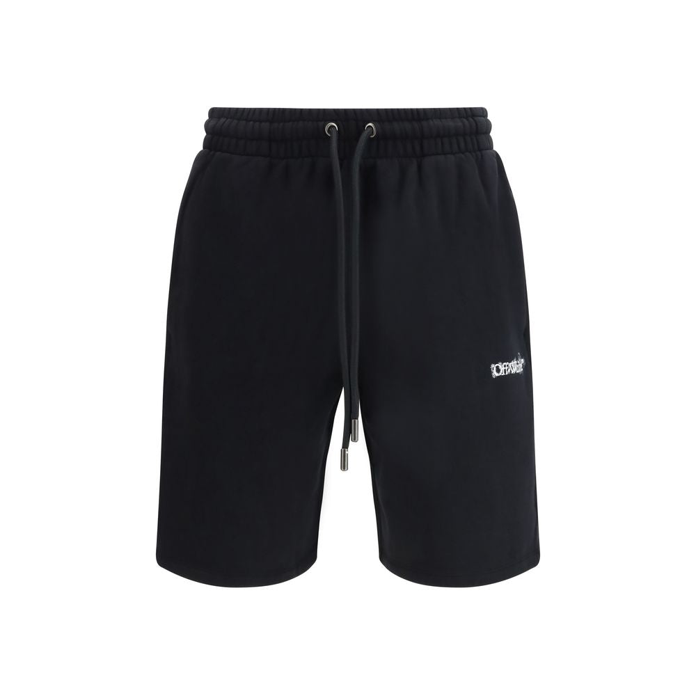 Off-White Black Cotton Bermuda Shorts - Qutton