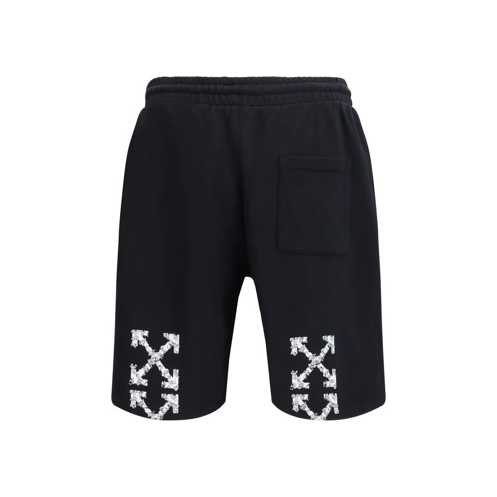 Off-White Black Cotton Bermuda Shorts - Qutton