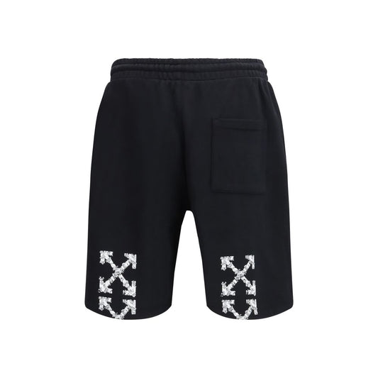 Off-White Black Cotton Bermuda Shorts - Qutton