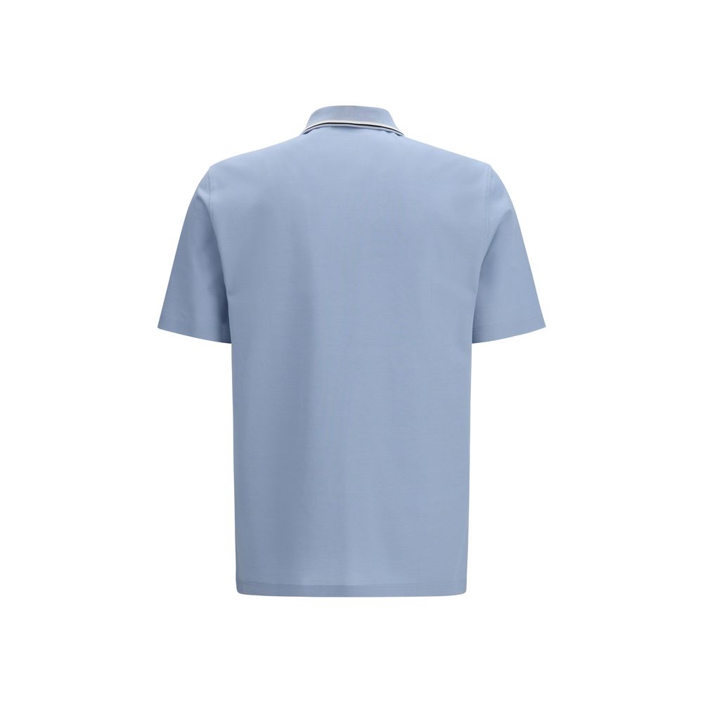 Ferragamo Blue Cotton Polo Shirt - Qutton