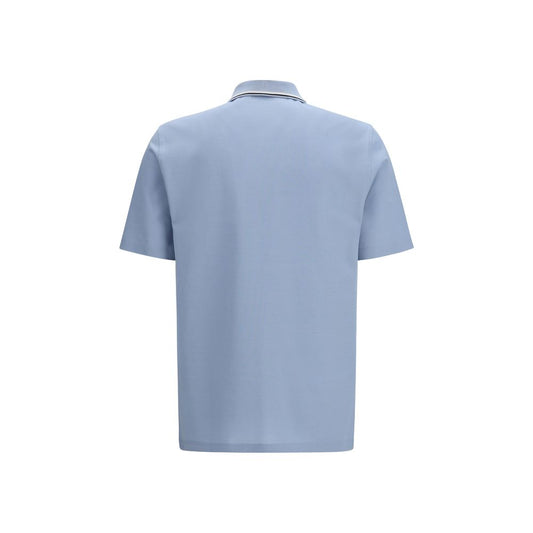 Ferragamo Blue Cotton Polo Shirt - Qutton