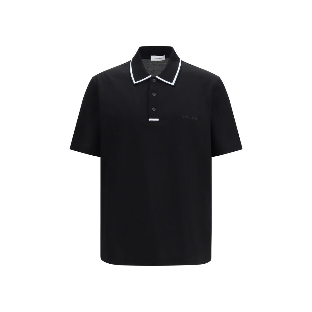 Ferragamo Black Cotton Polo Shirt - Qutton