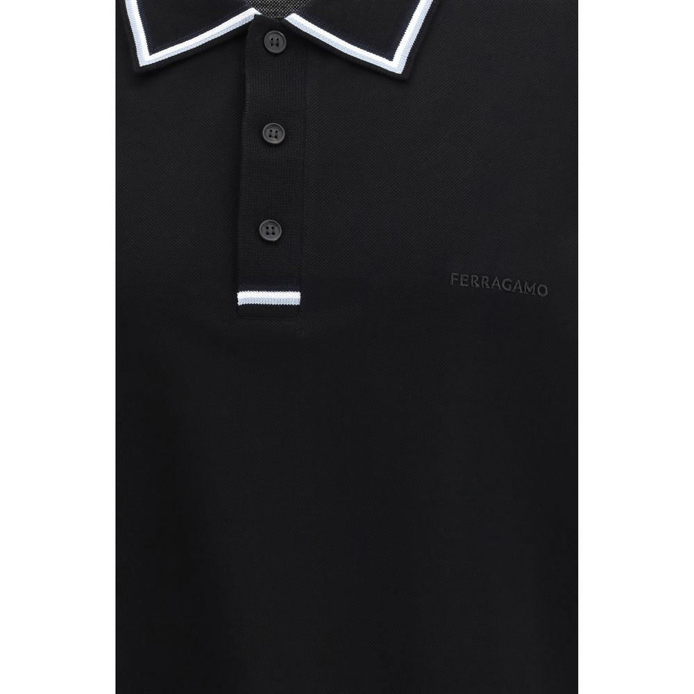 Ferragamo Black Cotton Polo Shirt - Qutton