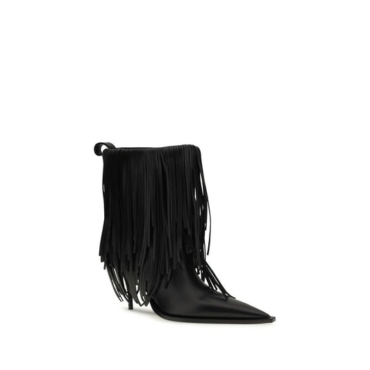 Balenciaga Black Calf Leather Bos Taurus Ankle Boots - Qutton
