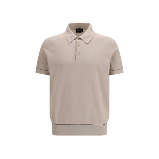 Brioni Beige Cotton Polo Shirt