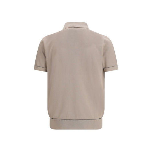 Brioni Beige Cotton Polo Shirt