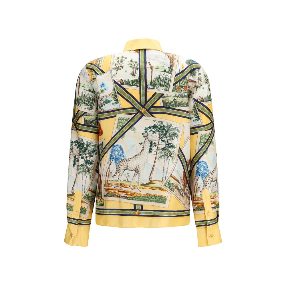 Gucci Bicolor Silk Pattern Shirt - Qutton