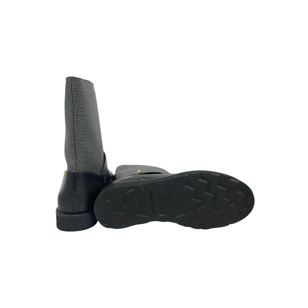 Borbonese Grey Leather Women Boot - Qutton