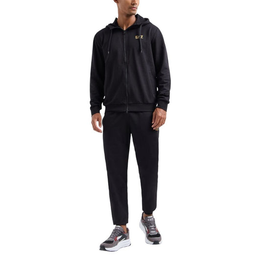 EA7 Emporio Armani Black Cotton Sweatsuit