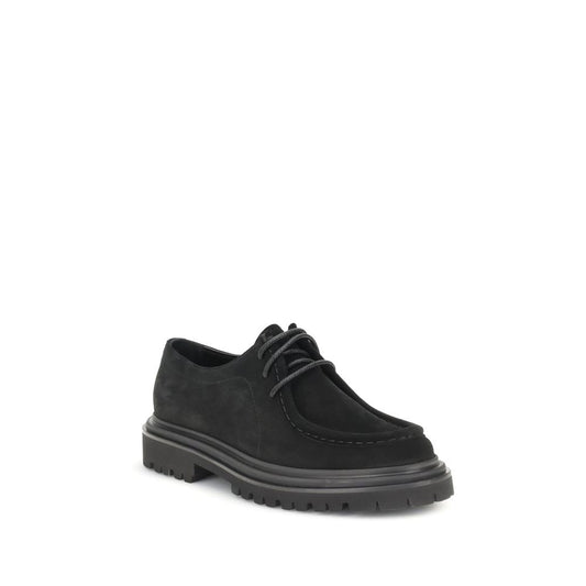 Dolce & Gabbana Black Crust Leather Oxfords And Derbies