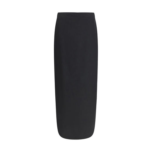 The Row Black Wool Long Skirt
