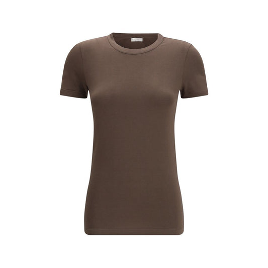 Brunello Cucinelli Brown Cotton T-Shirt - Qutton