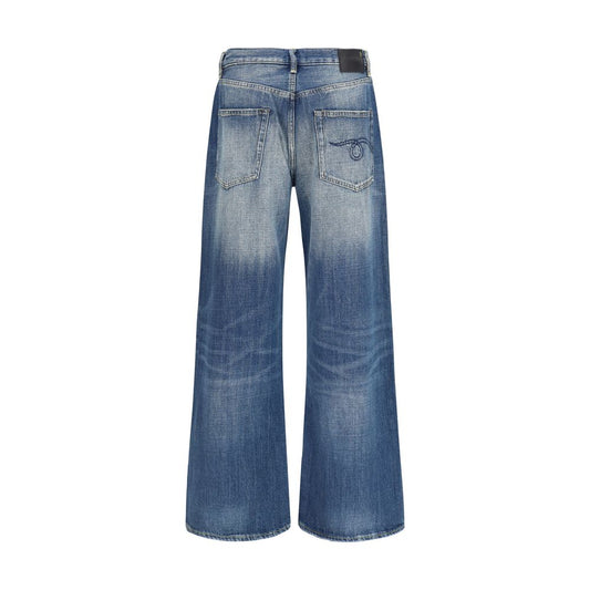 R13 Blue Cotton Relaxed Fit Jeans - Qutton