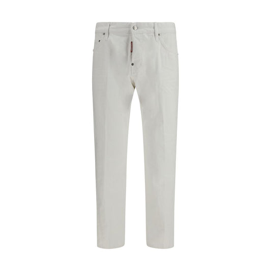 Dsquared² White Cotton Slim Fit Jeans