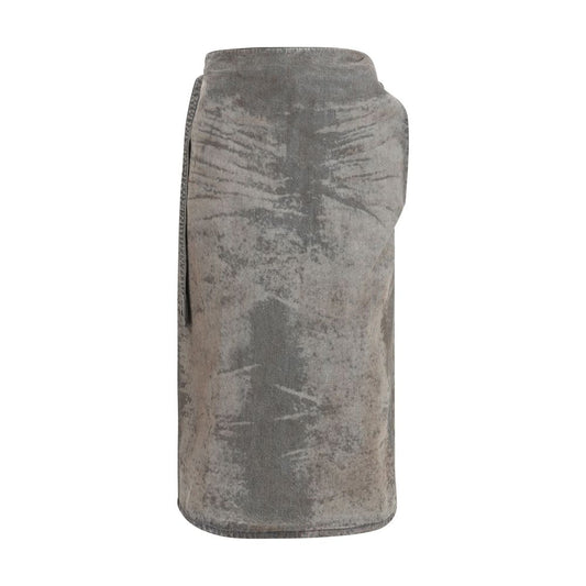 Diesel Gray Lyocell Midi Skirt