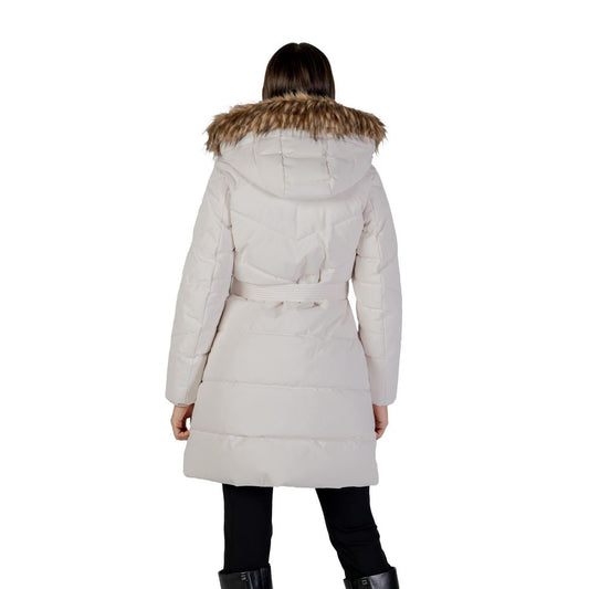 Guess Cream Polyester Coat - Qutton