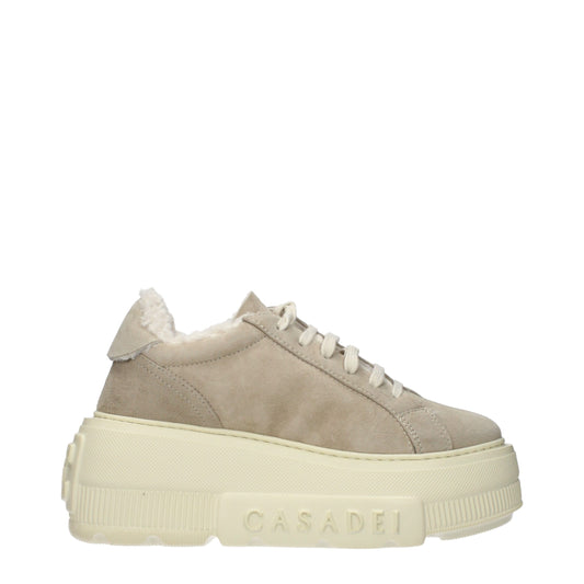 Casadei Beige Leather Chunky Sneakers - Qutton