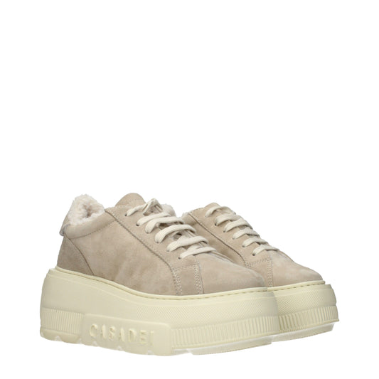 Casadei Beige Leather Chunky Sneakers - Qutton