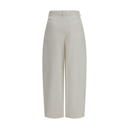 Brunello Cucinelli Beige Silk Casual Pants