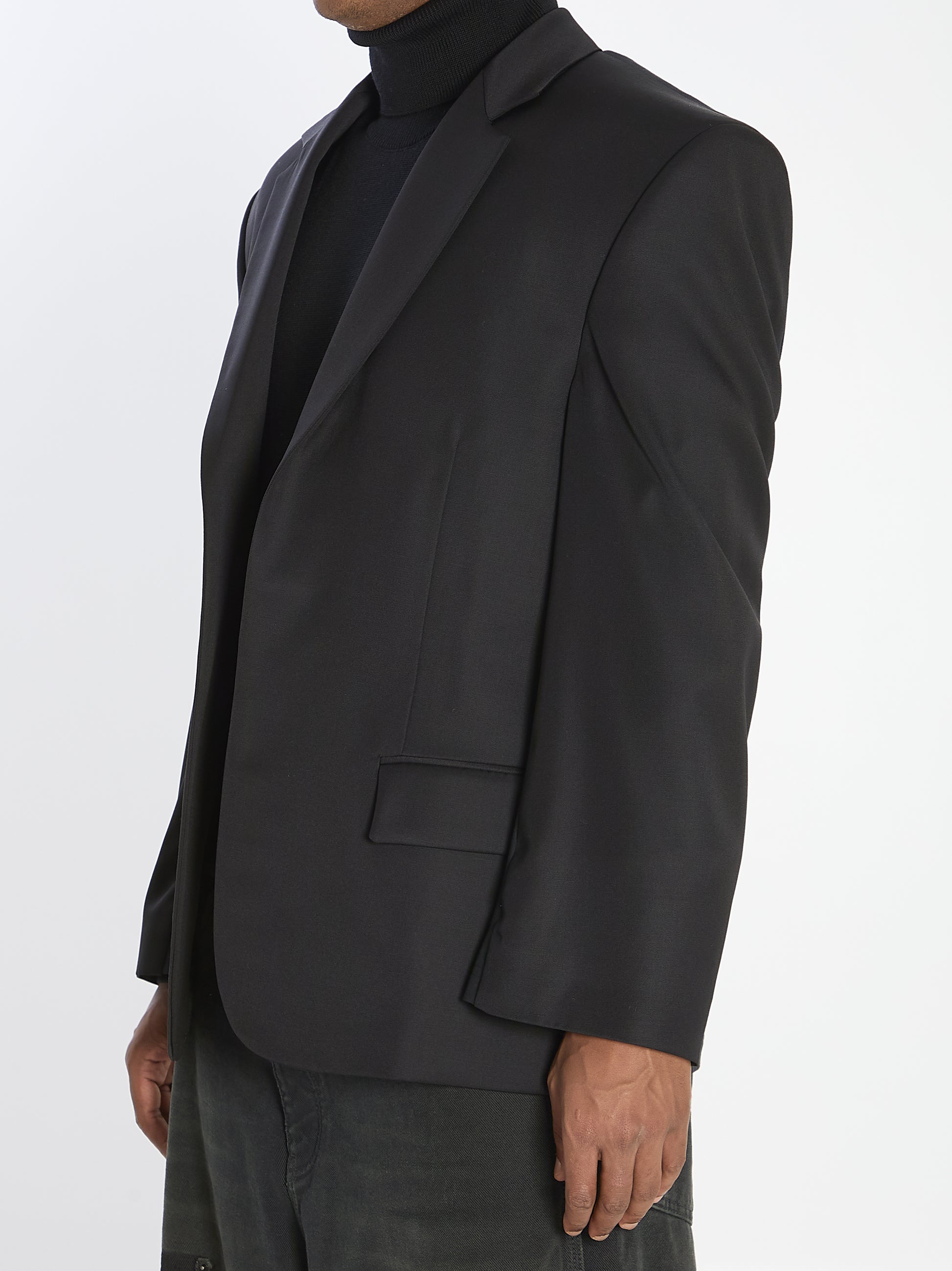 Tailored jacket in twill and jersey