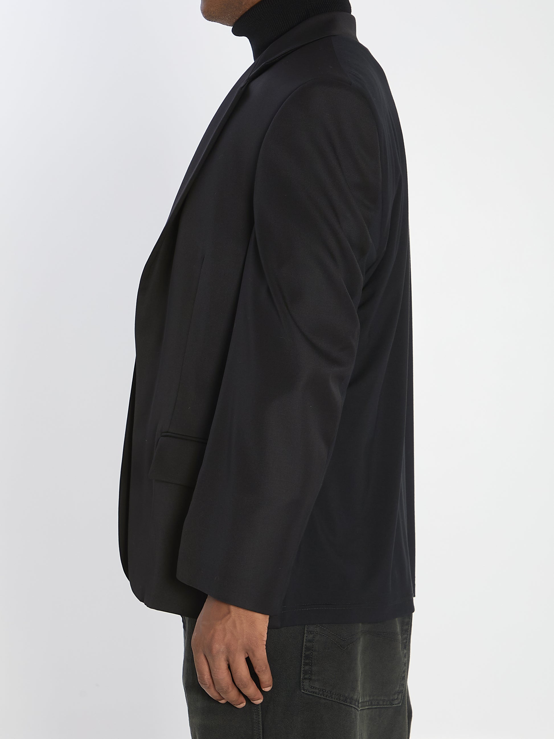 Tailored jacket in twill and jersey