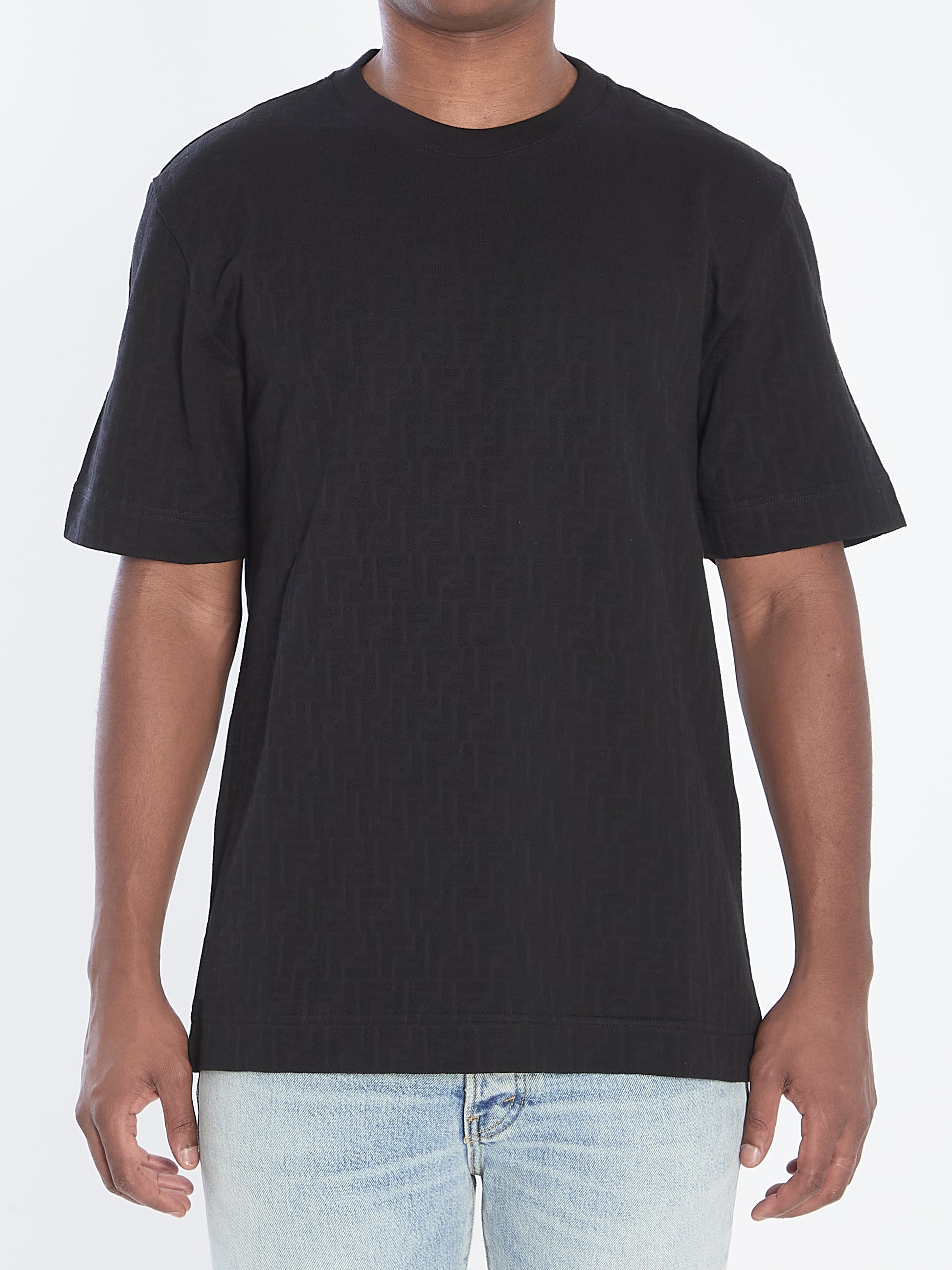 T-shirt in FF jacquard piqué