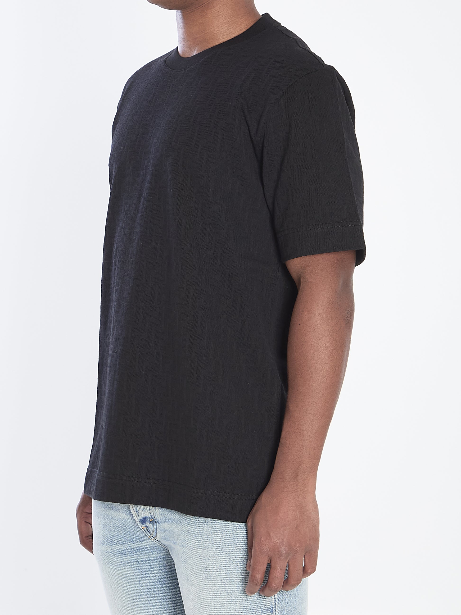 T-shirt in FF jacquard piqué