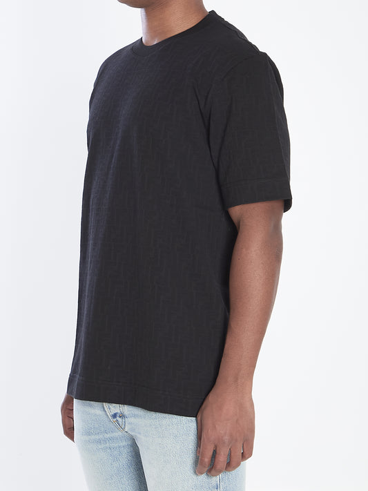 T-shirt in FF jacquard piqué