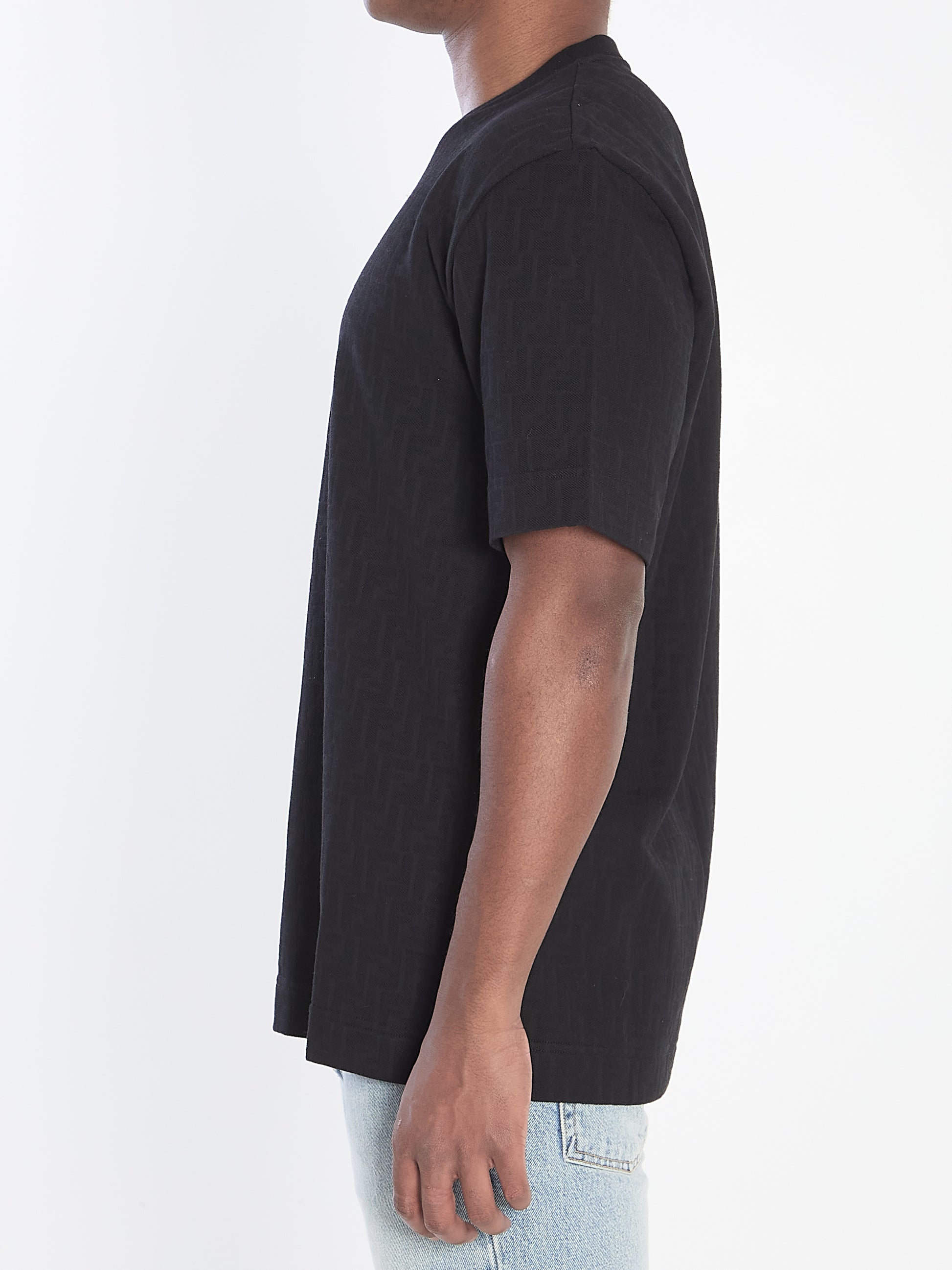 T-shirt in FF jacquard piqué