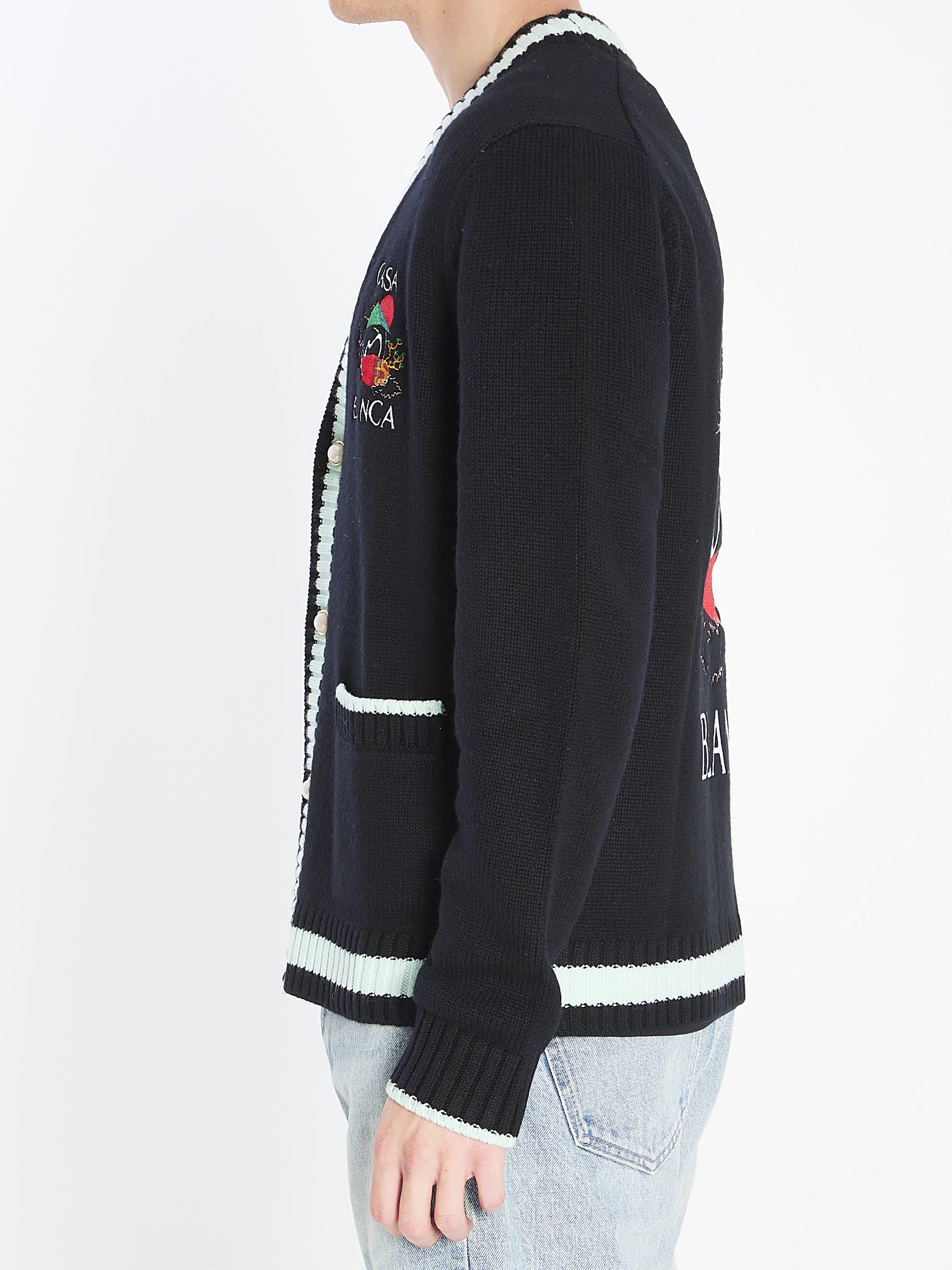 Cardigan with Stacked Casa Mountain Temple design