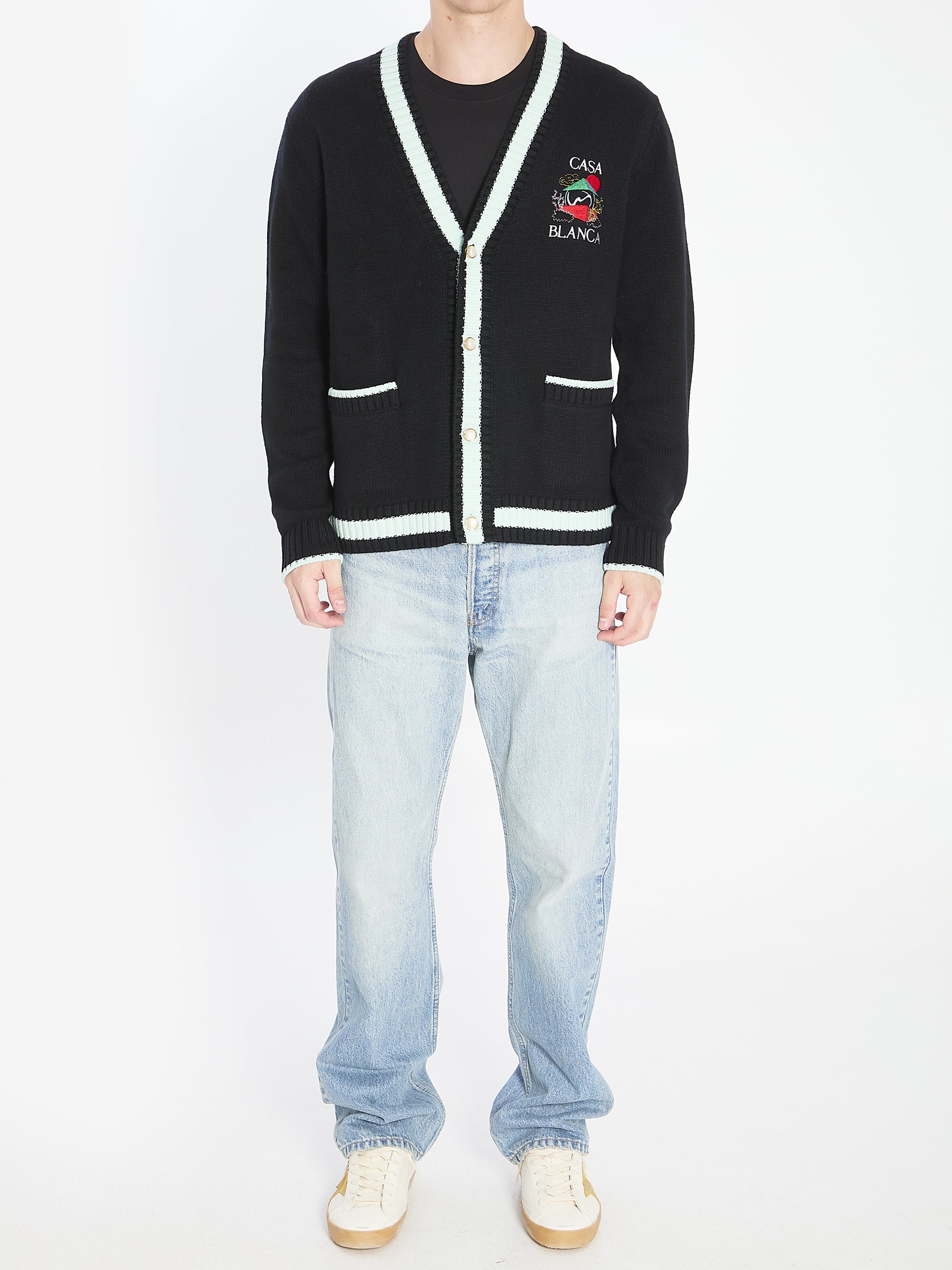 Cardigan with Stacked Casa Mountain Temple design