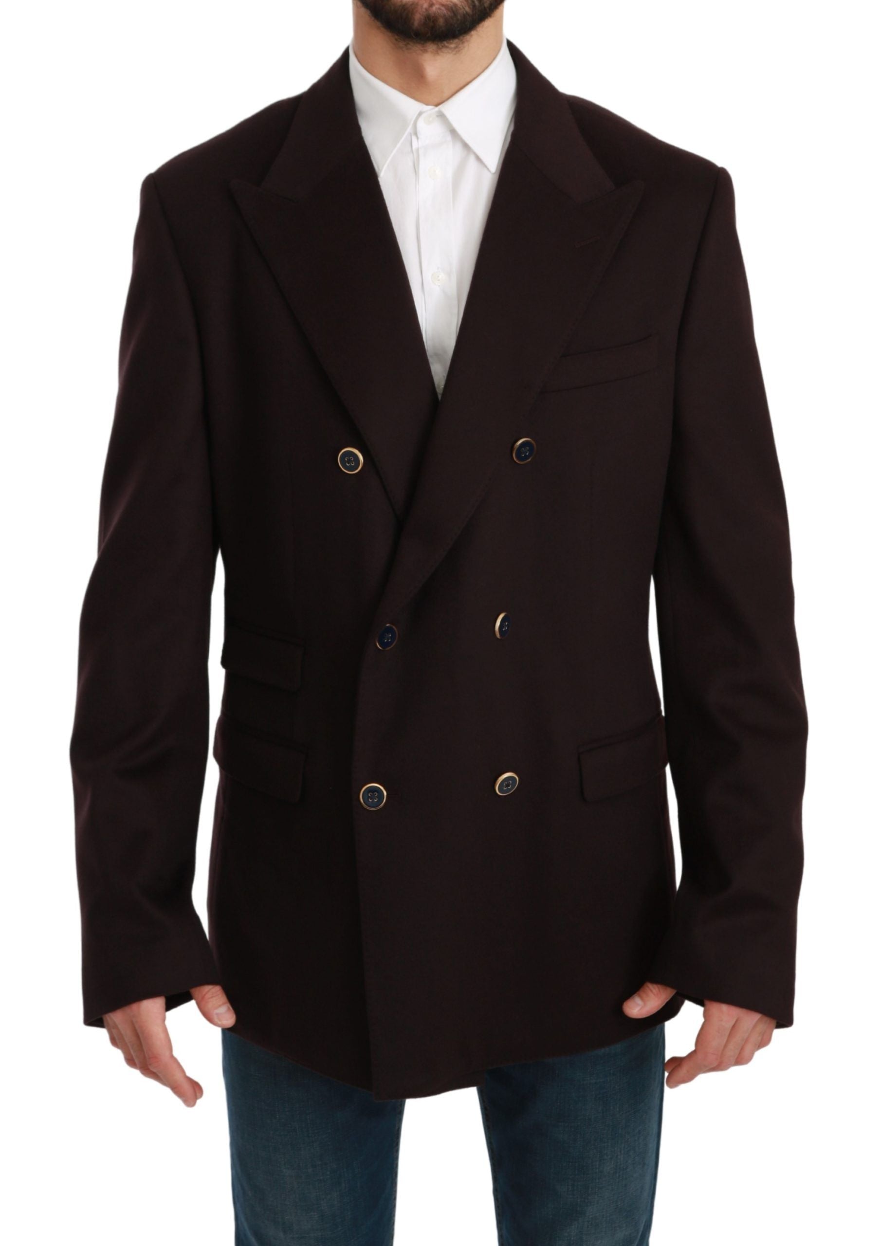 Dolce & Gabbana Bordeaux Cashmere Coat TAORMINA Blazer