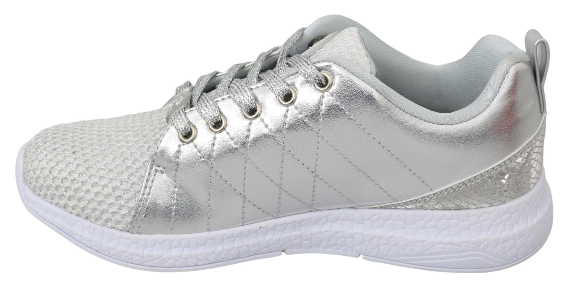 Philipp Plein Gisella Silver Polyester Sneakers Shoes - Qutton