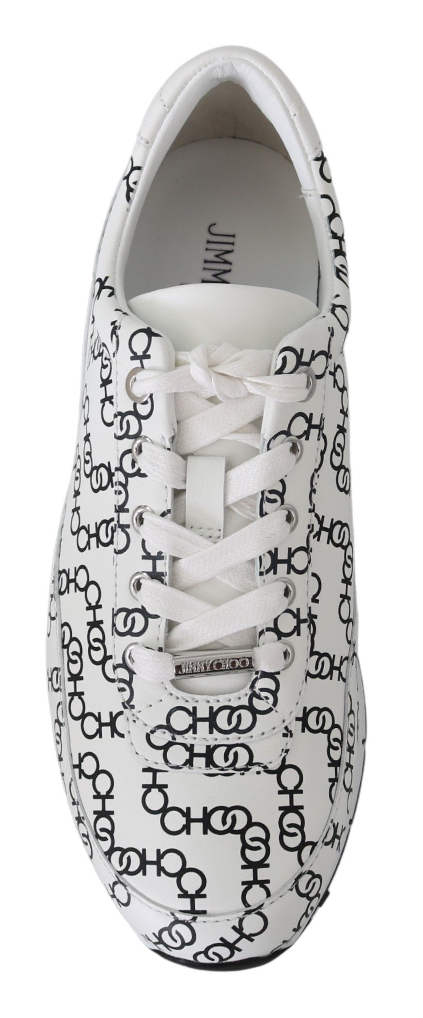 Jimmy Choo Elegant Monochrome Leather Sneakers - Qutton