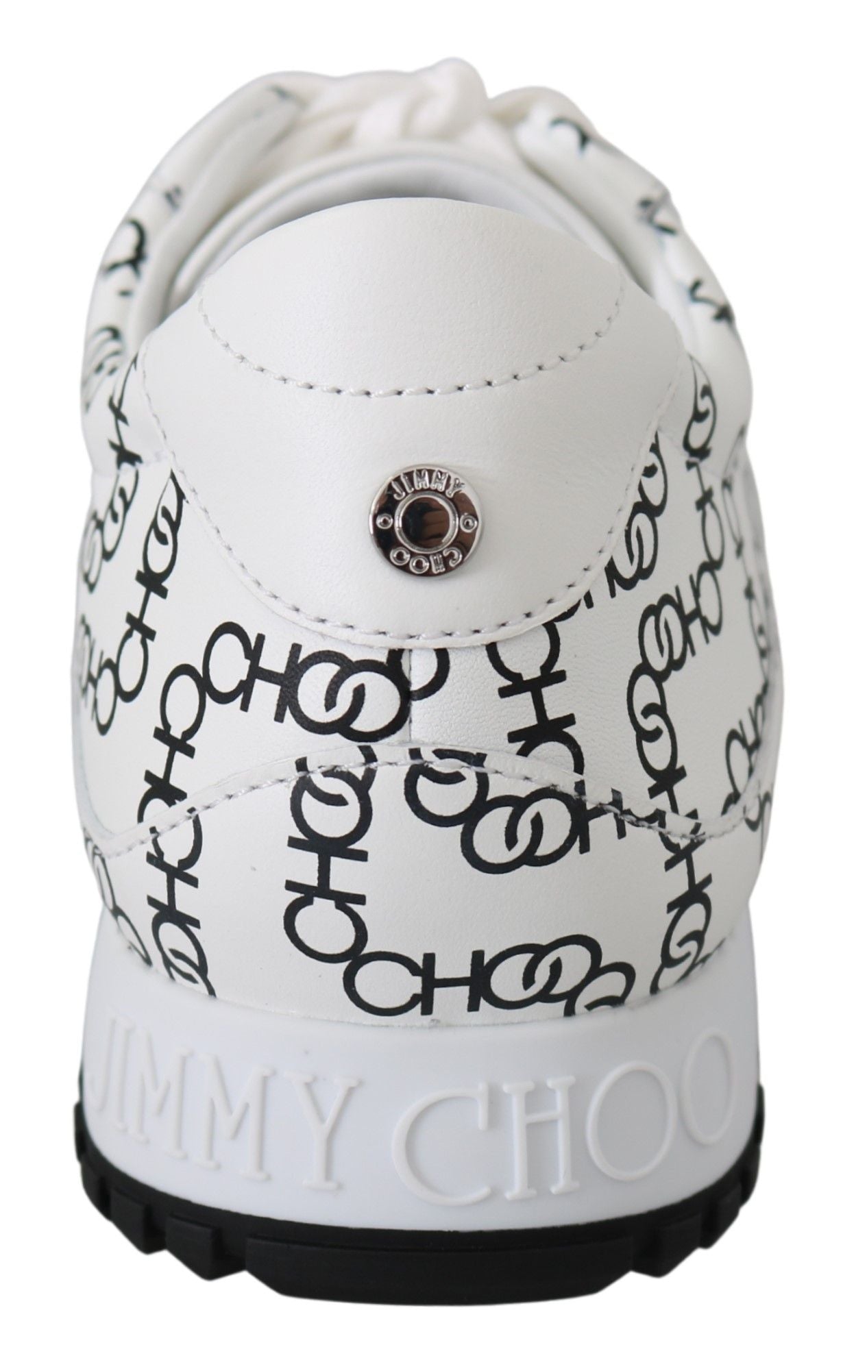 Jimmy Choo Elegant Monochrome Leather Sneakers - Qutton