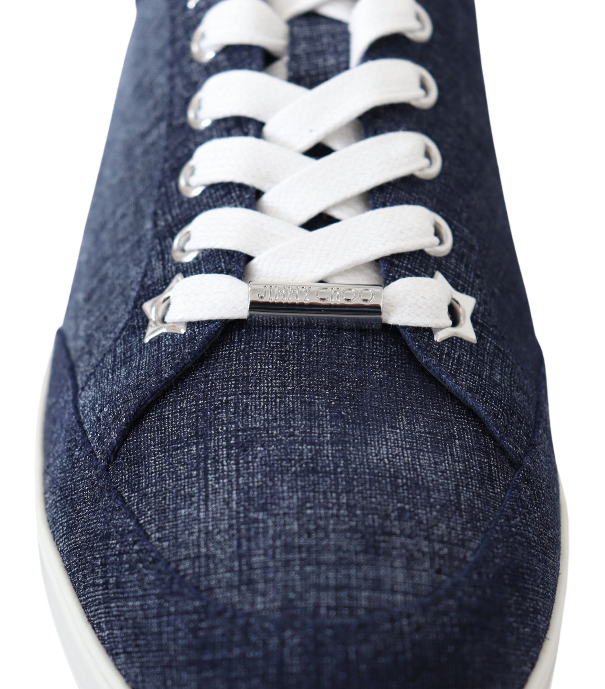 Jimmy Choo Chic Slip-On Blue Denim Suede Sneakers - Qutton