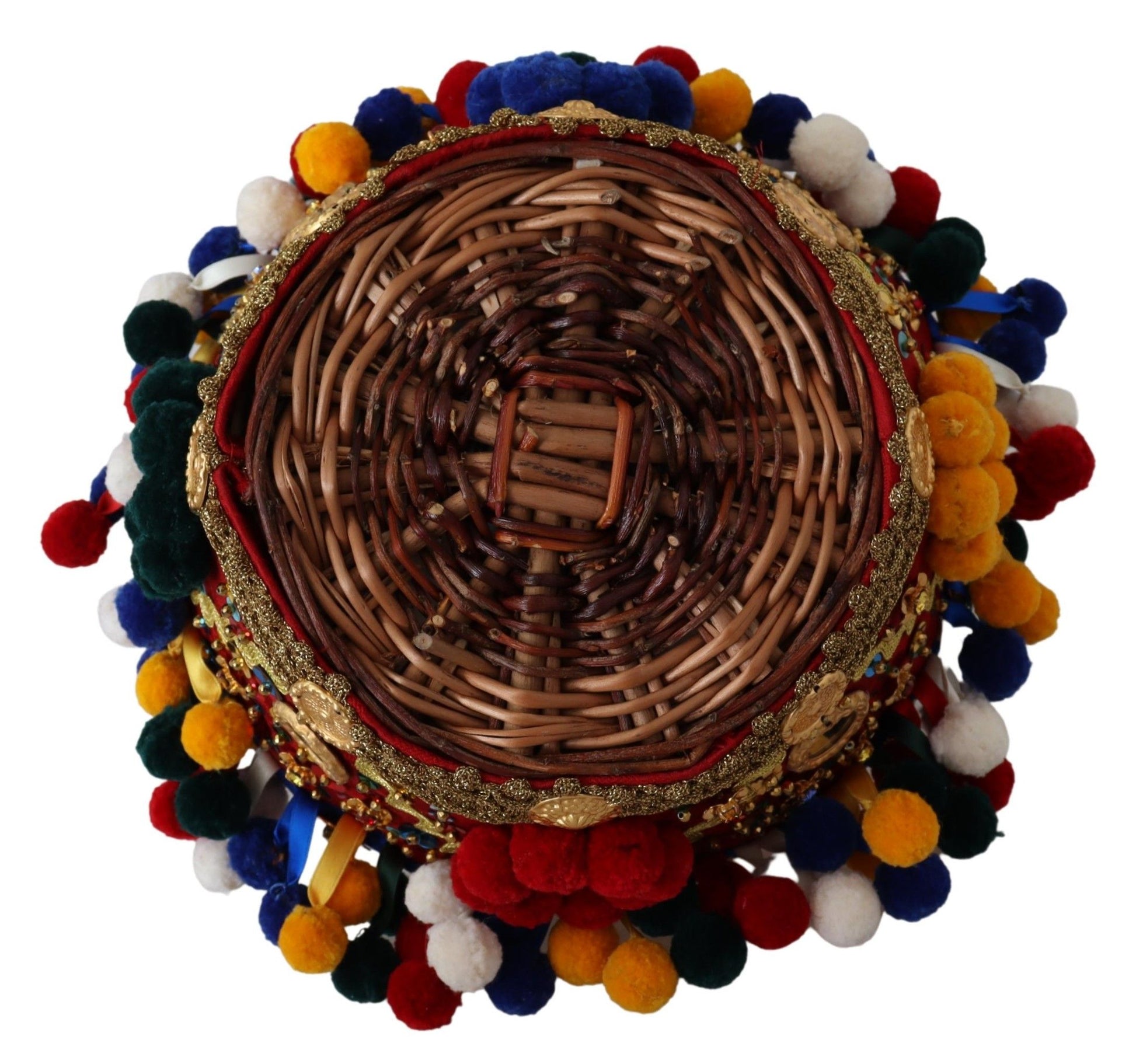 Dolce & Gabbana Multicolor Cotton Embellished Agnese Basket Tote Bag - Qutton