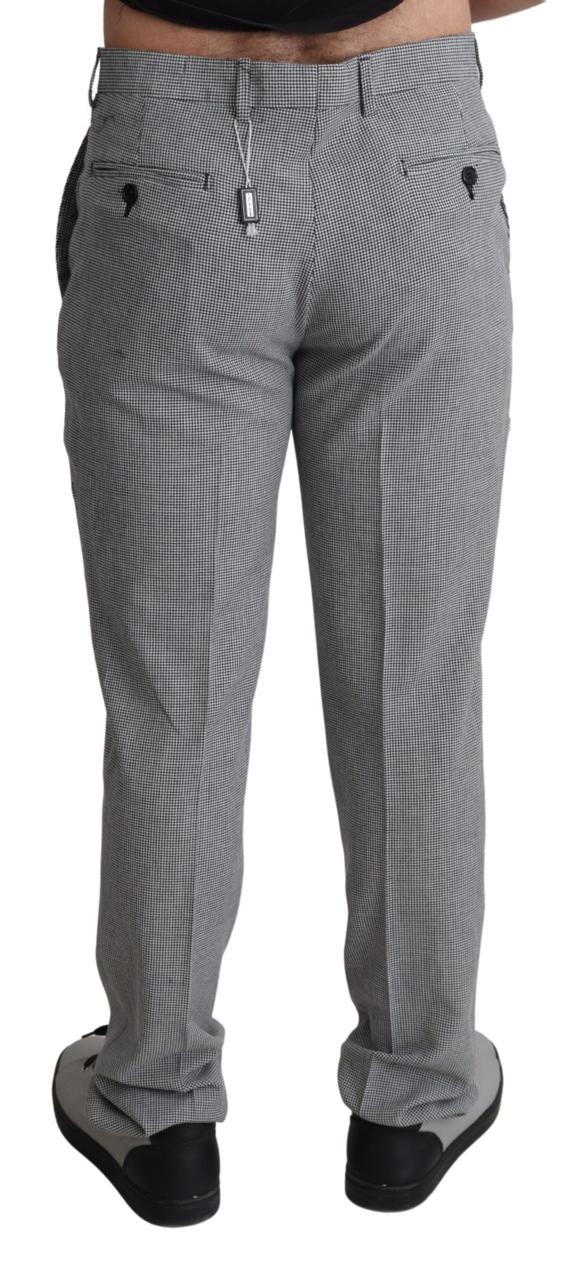 BENCIVENGA Elegant Checkered Wool Formal Trousers