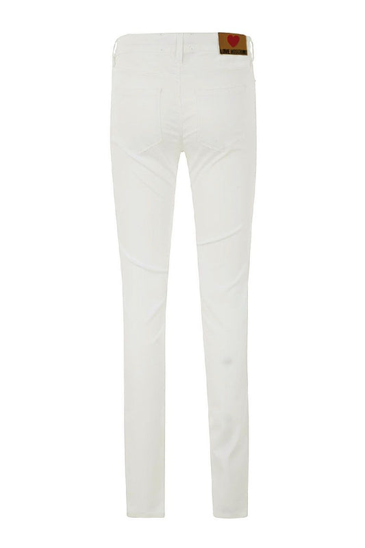 Love Moschino White Cotton Women Jeans