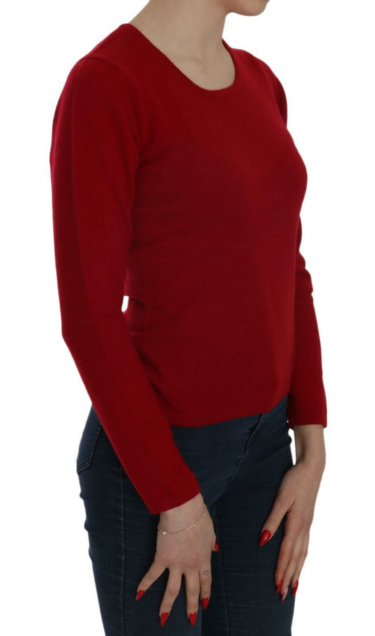 MILA SCHÖN Red Round Neck Pullover Cashmere Sweater - Qutton