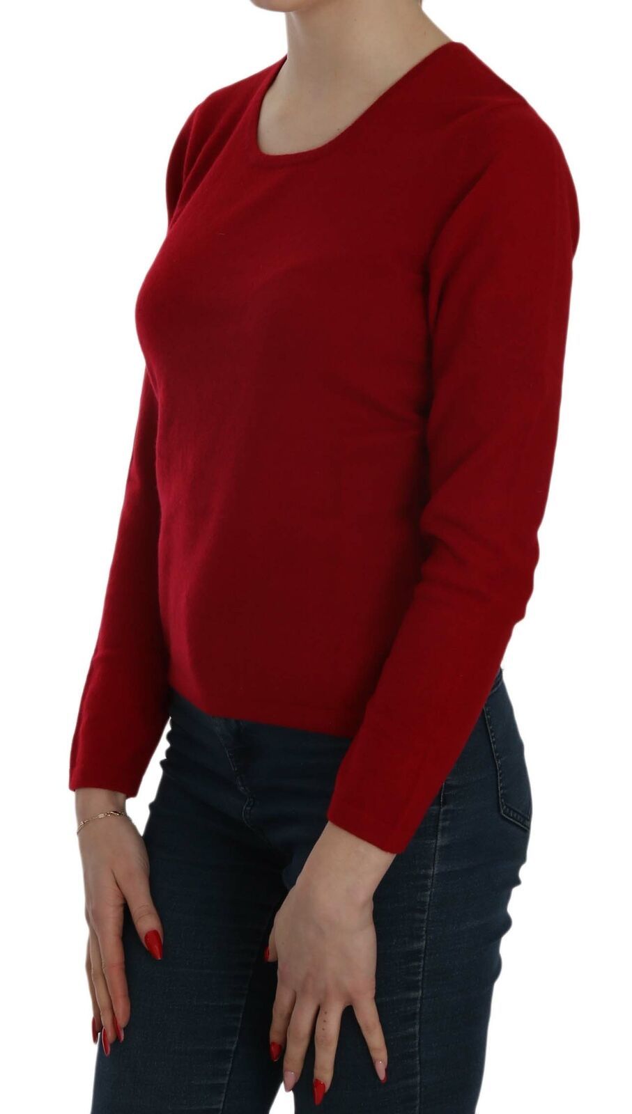 MILA SCHÖN Red Round Neck Pullover Cashmere Sweater - Qutton