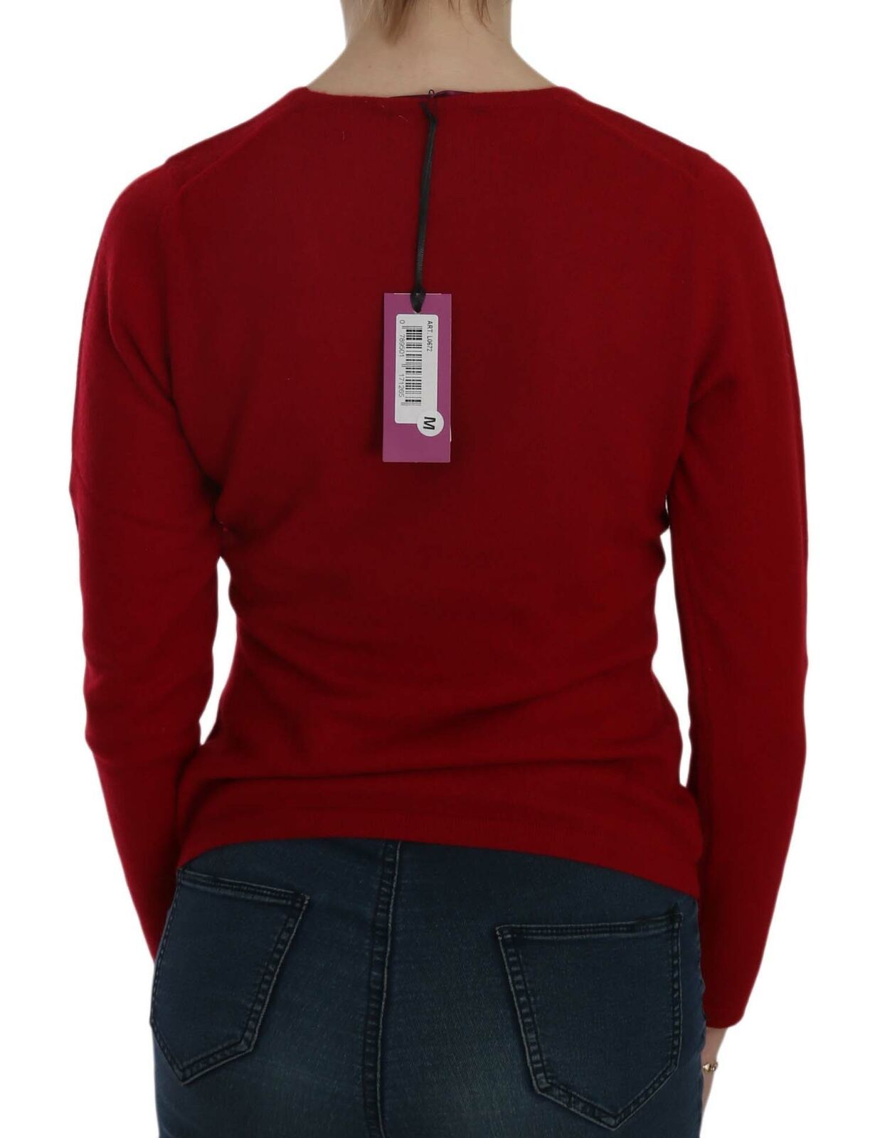 MILA SCHÖN Red Round Neck Pullover Cashmere Sweater - Qutton