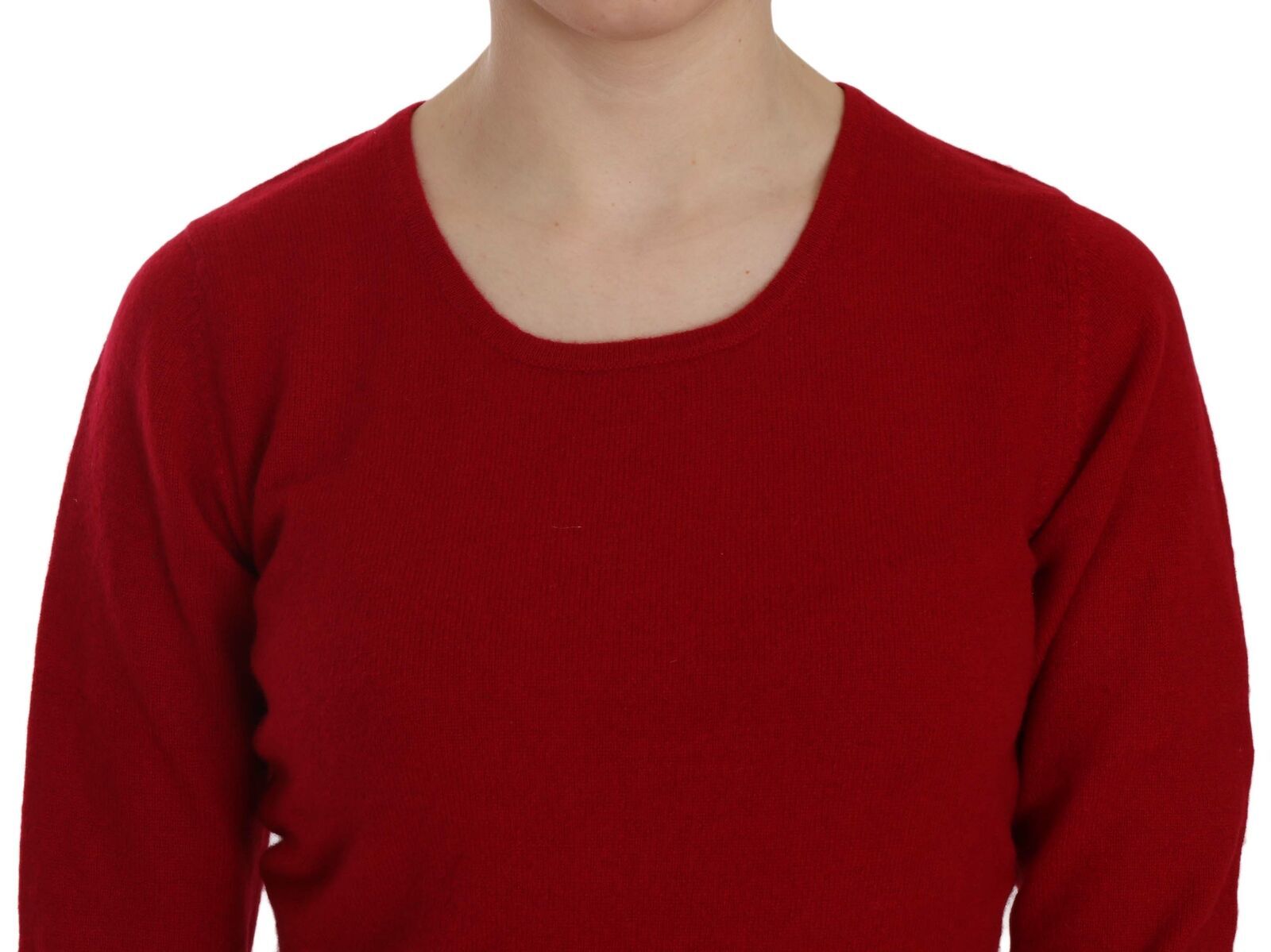 MILA SCHÖN Red Round Neck Pullover Cashmere Sweater - Qutton