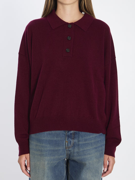 Wool and cashmere polo shirt