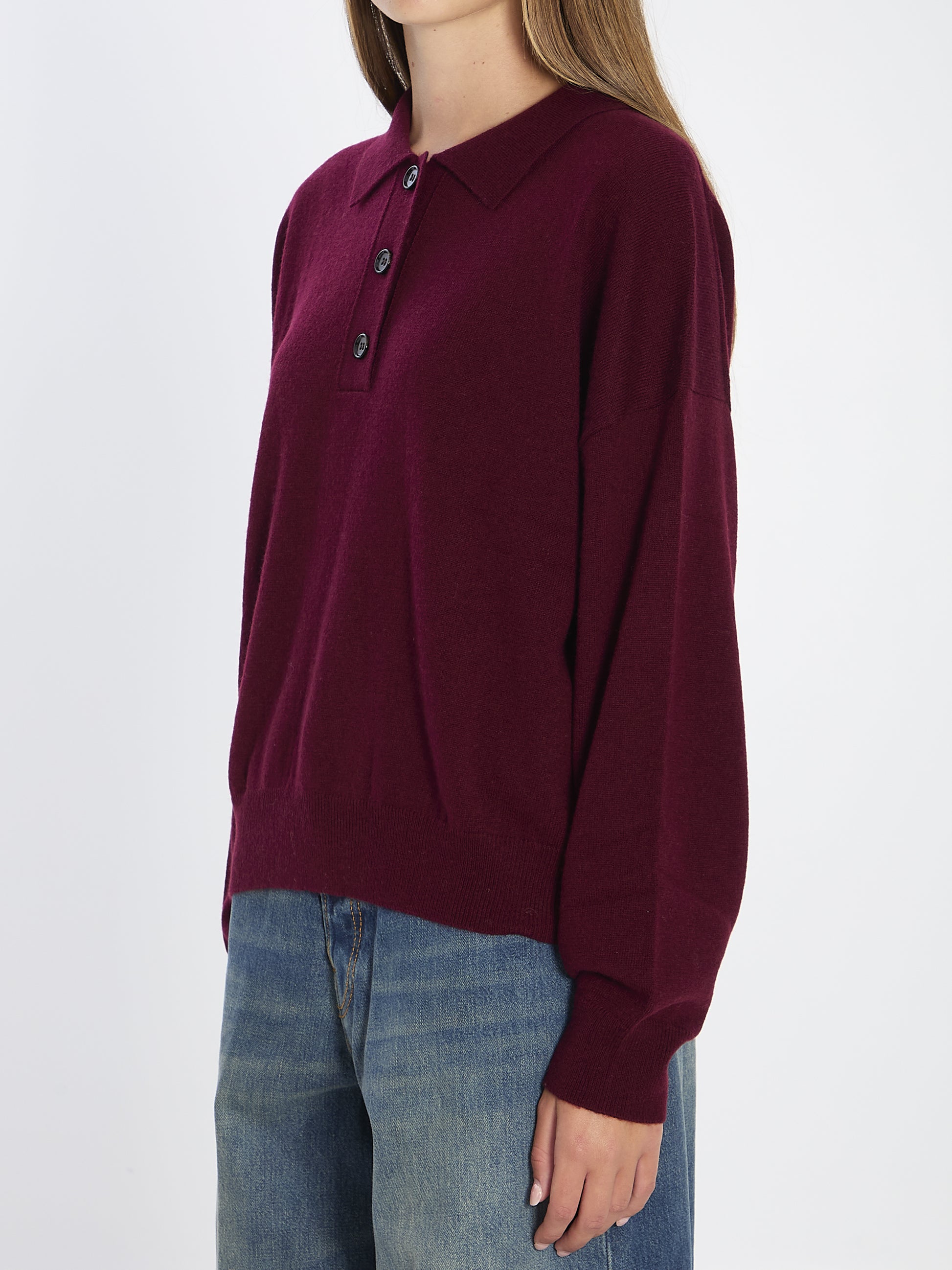 Wool and cashmere polo shirt