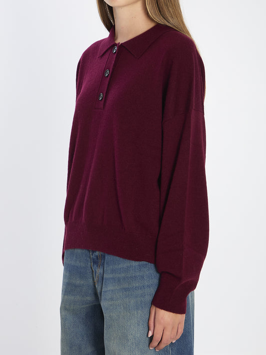 Wool and cashmere polo shirt